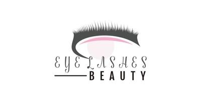 Beauty-Wimpern-Logo mit kreativem Design-Premium-Vektor vektor