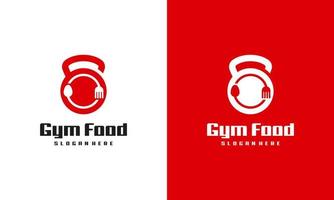 Fitnessstudio-Lebensmittellogo entwirft Konzeptvektor, Fitnessstudio-Ernährungslogovektor vektor