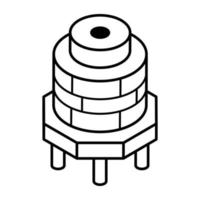 Laden Sie das isometrische Liniensymbol des Lagers herunter vektor