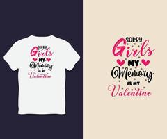 Valentinstag-Typografie-T-Shirt-Design mit Vektor