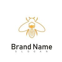 bi honung logotyp djur- design symbol vektor
