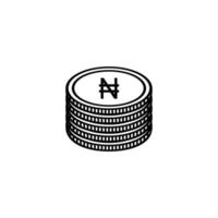 nigerianisches Währungssymbol, nigerianisches Naira-Symbol, ngn-Zeichen. Vektor-Illustration vektor