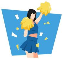 dans cheerleader illustration. sporter begrepp, skola, campus, aktivitet, konkurrens. platt vektor