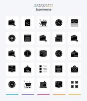 Creative E-Commerce 25 Glyph Solid Black Icon Pack wie E-Commerce. Ausfahrt. besorgen. löschen. stornieren vektor