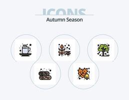Herbstlinie gefüllt Icon Pack 5 Icon Design. viskos. Honig. Gemüse. Herbst. Krug vektor