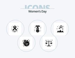 Womens Day Glyph Icon Pack 5 Icon Design. Erfolg. Glücklich. Krebszeichen. Leistung. weiblich vektor