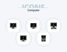 Computer-Glyphen-Icon-Pack 5 Icon-Design. . . Laptop. Stk. Gerät vektor