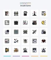 kreatives Arcade-Icon-Pack mit 25 Zeilen, z. B. Wettbewerb. spielen. Spaß. Spiele. Arkade vektor