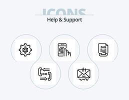 Hilfe- und Support-Line-Icon-Pack 5 Icon-Design. Email. Kommunikation. Kontakt. Verfahren. Hilfe vektor