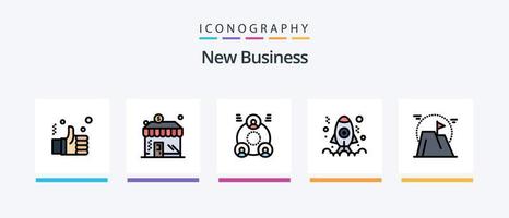 neue Geschäftslinie gefüllt 5 Icon Pack einschließlich . Analytik . analytisch .. kreatives Ikonendesign vektor