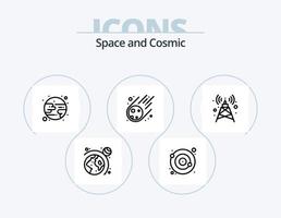 Leerzeilen-Icon-Pack 5-Icon-Design. . Wissenschaft. Universum. Forschung. Astronomie vektor