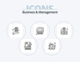Business- und Management-Line-Icon-Pack 5 Icon-Design. Inhalt. Verfahren. Marketing. Marketing. Optimierung vektor