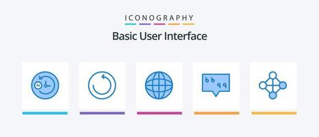Basic Blue 5 Icon Pack inklusive . suchen. Topologie. Hierarchie. kreatives Symboldesign vektor