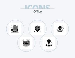 Office-Glyphen-Icon-Pack 5-Icon-Design. . Preis. Unternehmen. vergeben. Karte vektor