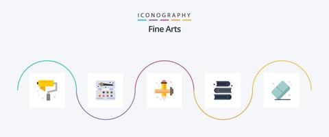 Fine Arts Flat 5 Icon Pack inklusive Radiergummi. malen. Kunst. Künste. Grafik vektor