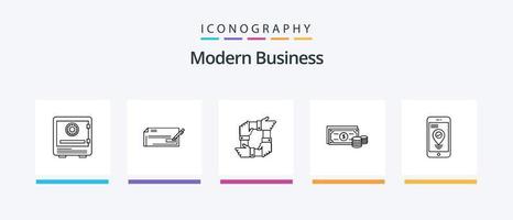 Modern Business Line 5 Icon Pack inklusive Meeting. Beratung. analytisch. Geschäft. Graph. kreatives Symboldesign vektor