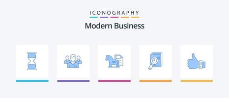 Modern Business Blue 5 Icon Pack inklusive Finanzen. Geschäft. CEO. Vorteil. Person. kreatives Symboldesign vektor