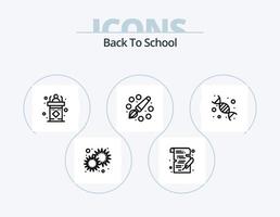 zurück zum Schullinien-Icon-Pack 5-Icon-Design. Ausbildung. Biologie. online. zurück zur Schule. Ausbildung vektor