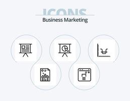 Business-Marketing-Linie Icon Pack 5 Icon-Design. Statistiken. grafisch. Diagramm. Kuchen vektor