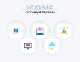 Wirtschaft und Business Flat Icon Pack 5 Icon Design. Finanzen. Sicherheit. dokumentieren. Sicherheit. Computer vektor