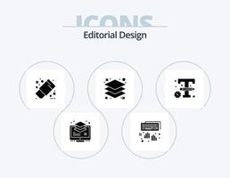 Editorial Design Glyphen-Icon-Pack 5 Icon-Design. Logo. Lagen. tippen. Schicht. Werkzeug vektor