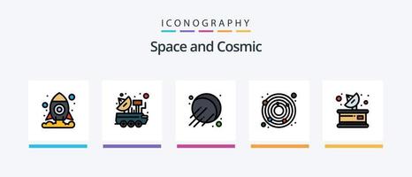 Leerzeile gefüllt 5 Icon Pack inklusive Leerzeichen. Astronomie. Astronomie. Raum. Neptun. kreatives Symboldesign vektor