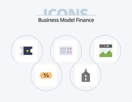 Finanzen flach Icon Pack 5 Icon Design. . Fahrkarte. Webseite vektor