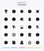 creative ui essentials 25 glyph solid black icon pack wie like. Favorit. Richtung. Einstellung. Gang vektor