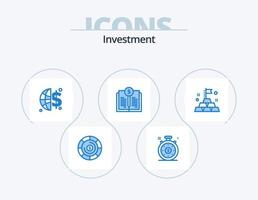 Investition blau Icon Pack 5 Icon Design. . reich. Geld. Investition. Investition vektor