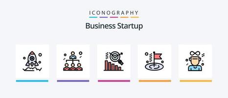 företag börja linje fylld 5 ikon packa Inklusive växt. företag . börja. människor. kreativ ikoner design vektor