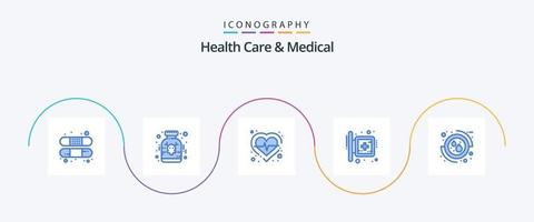 hälsa vård och medicinsk blå 5 ikon packa Inklusive blod. tecken. hälsa. medicinsk. styrelse vektor