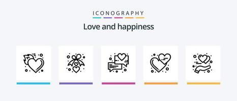 kärlek linje 5 ikon packa Inklusive kärlek. uttryckssymbol. livsstil. meddelanden. chatt. kreativ ikoner design vektor
