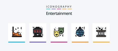 Unterhaltungslinie gefüllt 5 Icon Pack inklusive Pool. Snooker. Spieler. Verbindung. Gerät. kreatives Symboldesign vektor