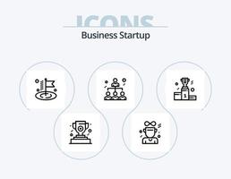 Business-Startup-Line-Icon-Pack 5 Icon-Design. Markt. Geschäft. Diamant. Gebäude. Führung vektor