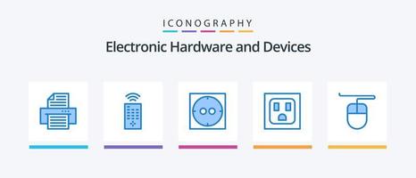 enheter blå 5 ikon packa Inklusive . hårdvara.. kreativ ikoner design vektor
