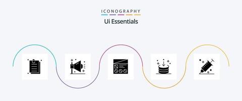 ui Essentials Glyph 5 Icon Pack inklusive Download. Richtung. seo. Benutzerfreundlichkeit. Prototyp vektor