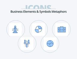 Business-Elemente und Symbole Metaphern blau Icon Pack 5 Icon Design. Graph. Diagramm. überprüfen. Analytik. König vektor