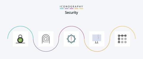 Security Flat 5 Icon Pack inklusive Muster. Warnung. Alarm. Virus. infiziert vektor