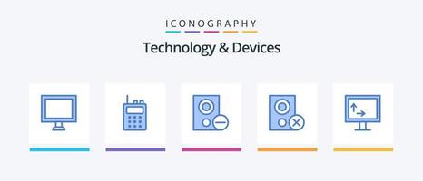 enheter blå 5 ikon packa Inklusive . grej. tv. kreativ ikoner design vektor