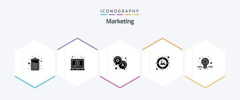 Marketing-Icon-Paket mit 25 Glyphen, einschließlich . Marketing. antworten. Geschäft. Ziel vektor