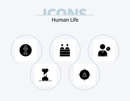 mänsklig glyf ikon packa 5 ikon design. gränssnitt. avatar. tillgänglighet. person. mänsklig vektor