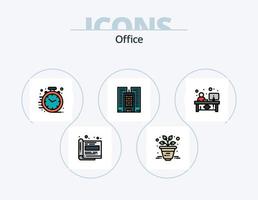 Bürozeile gefüllt Icon Pack 5 Icon Design. Tag. Geld. schnell. Banken. Buchhaltung vektor