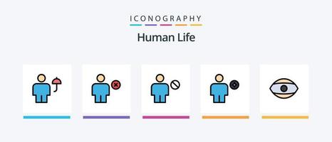 mänsklig linje fylld 5 ikon packa Inklusive avatar. mänsklig. avatar. ansikte. video. kreativ ikoner design vektor