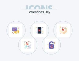 valentines dag platt ikon packa 5 ikon design. vård. kärlek. bröllop. hjärta. kärlek vektor