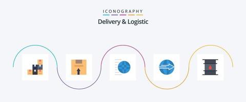 leverans och logistisk platt 5 ikon packa Inklusive logistik. leverans. paket. frakt. handla vektor