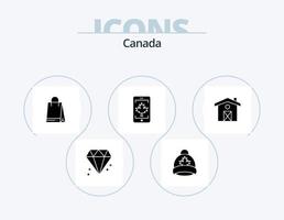 kanada glyf ikon packa 5 ikon design. . hus. handla. Hem. kanada vektor
