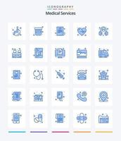 kreativ medicinsk tjänster 25 blå ikon packa sådan som anhängare. operatör. medicinsk. medicinsk. hjärtslag vektor