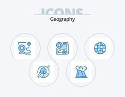 Geographie blau Icon Pack 5 Icon Design. Ziel. Karte. Natur. Position. Ziel vektor