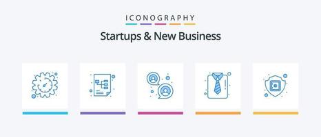 Startups und New Business Blue 5 Icon Pack inklusive Safe. passend. Fokus. Shirt. Geschäft. kreatives Symboldesign vektor