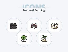 Natur- und Landwirtschaftslinie gefüllt Icon Pack 5 Icon Design. Landwirtschaft. Landwirtschaft. Landwirtschaft. Bauernhof. Landwirtschaft vektor